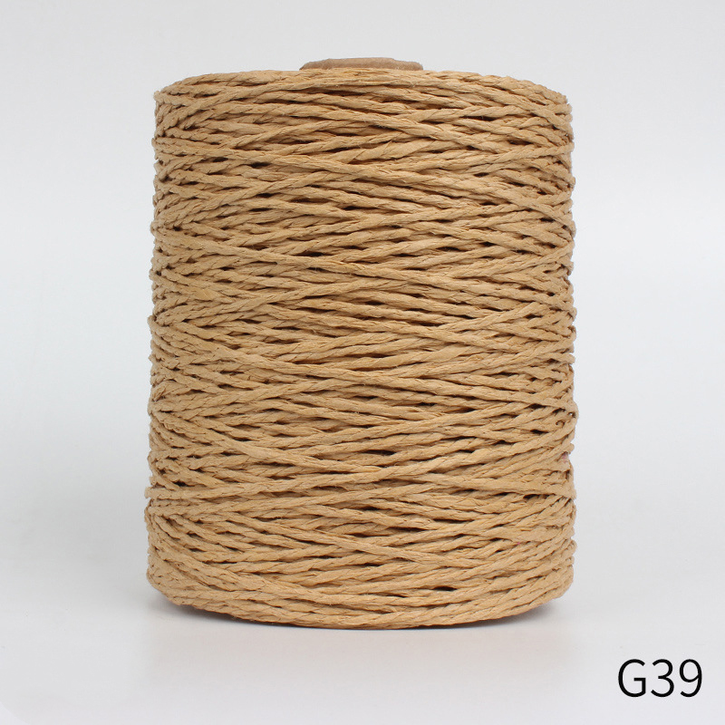 Pzcf 280M/Roll Colorful Threads Hat HandBag For Summer Hand Knit Crochet Cushion Baskets Natural Raffia Straw Yarn Knitting Material