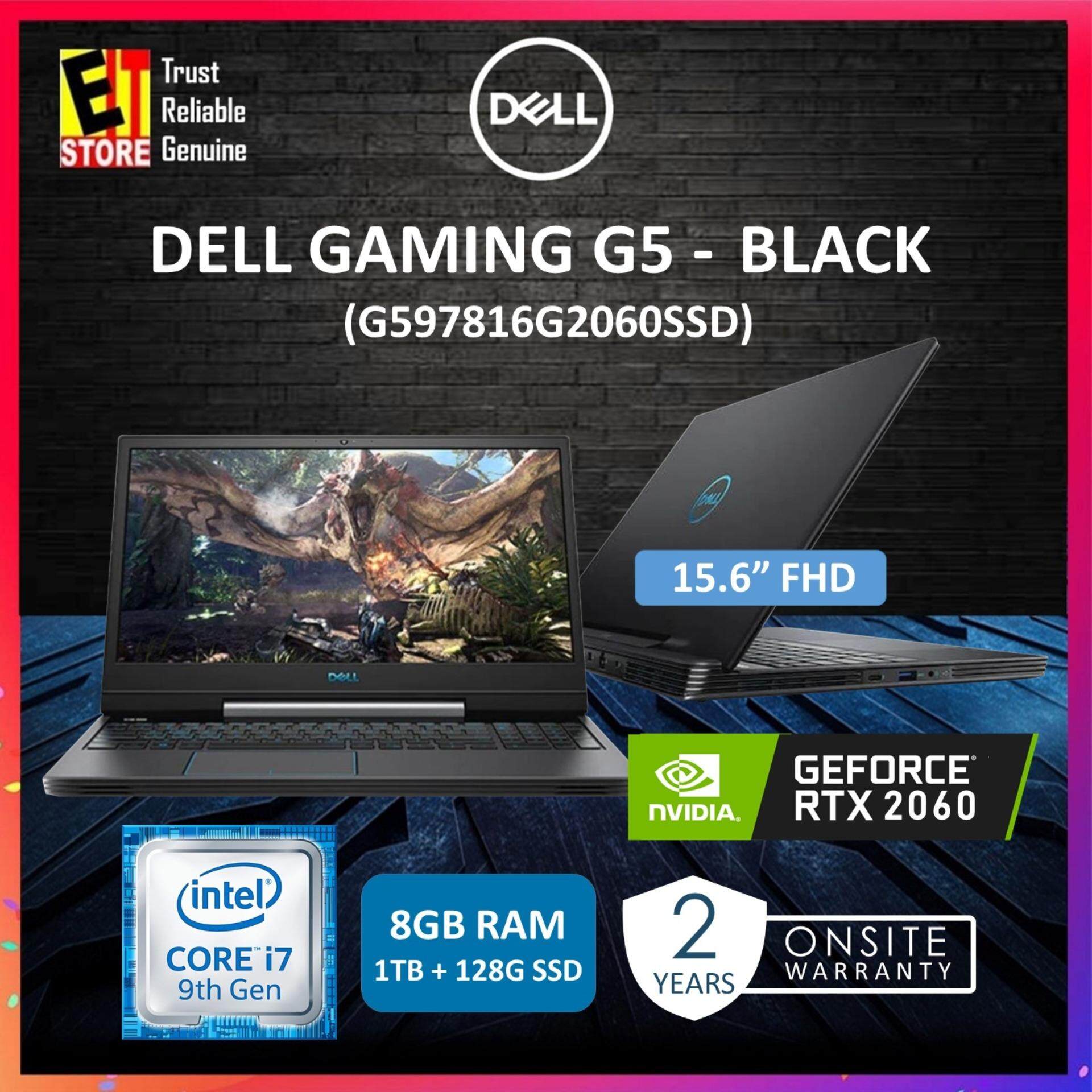 DELL GAMING G5 BLACK (G597816G2060SSD) (I7-9750H/8GB/1TB+128GB SSD/15.6FHD/6GB RTX 2060/W10/2YRS) Malaysia