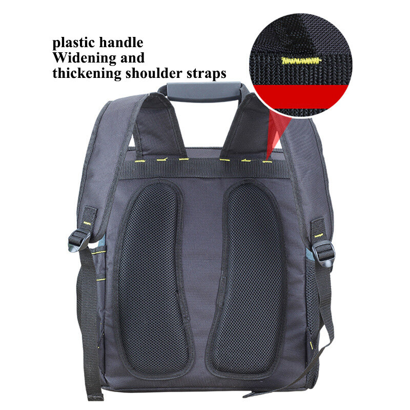 Shoulder tool backpack canvas electrician tool bag large capacity multifunctional maintenance backpack