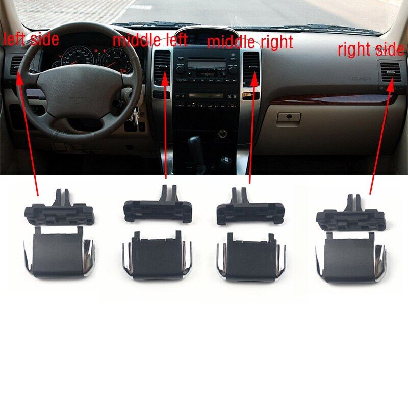 Car front dashboard air conditioner outlet a/c air conditioning vents tab clip for toyota land cruiser prado lc120 2003-2009