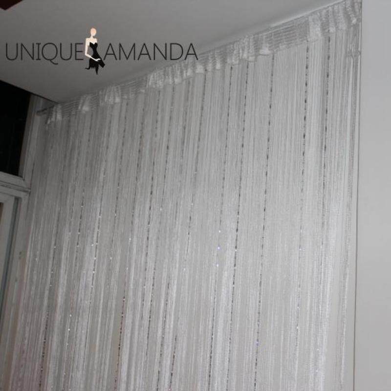 【UNIQUE】 1X2M Chuỗi Hạt Tua Rua Màu Trơn Lãng Mạn Chuỗi Rèm Cửa