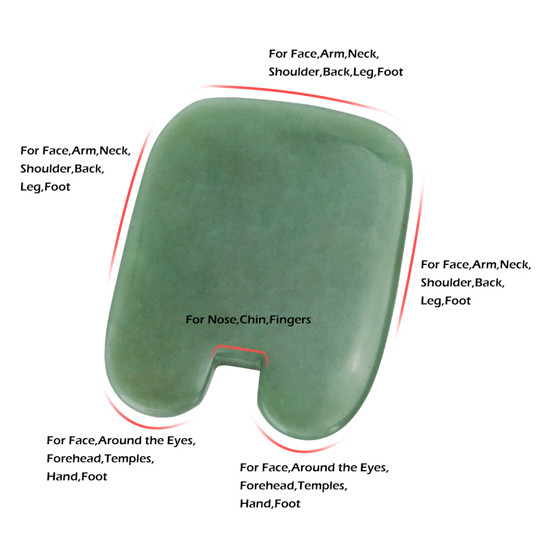Natural Jade Stone Guasha Stone Board Massage Guasha Plate Jade For Face Neck Back Body Face Massager Scrapers Tools