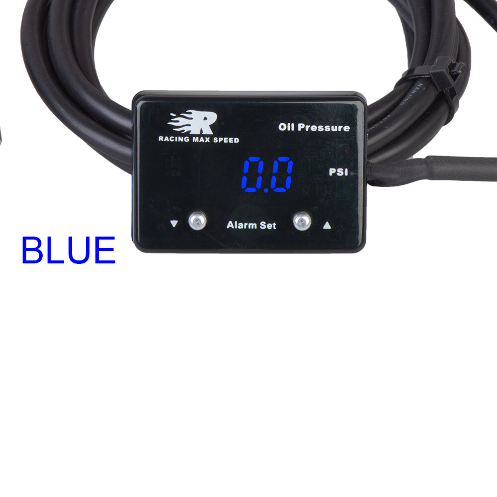 Universal Blue 12v Pressure Display 200 Psi 1/8 Npt Sensor Digital Oil