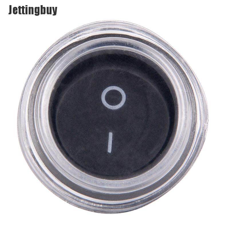 Jettingbuy [The Encounters] Công Tắc Bật Tắt Rocker Ô Tô Hình Tròn SPST Bật Tắt 2 Chân + Vỏ Chống Nước