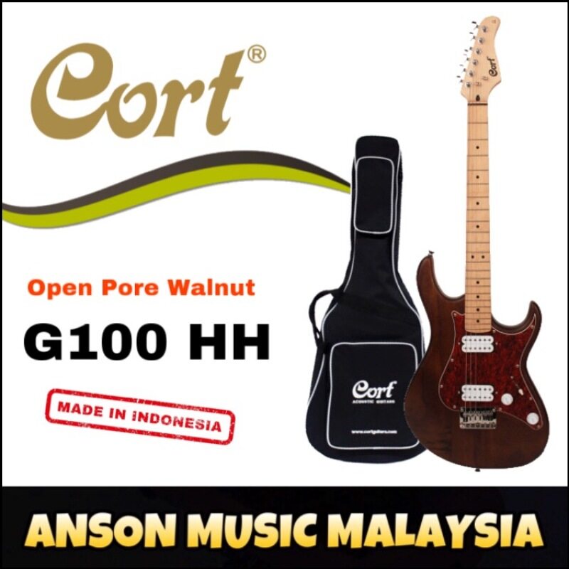 Cort G100 HH Electric Guitar, Open Pore Walnut Malaysia