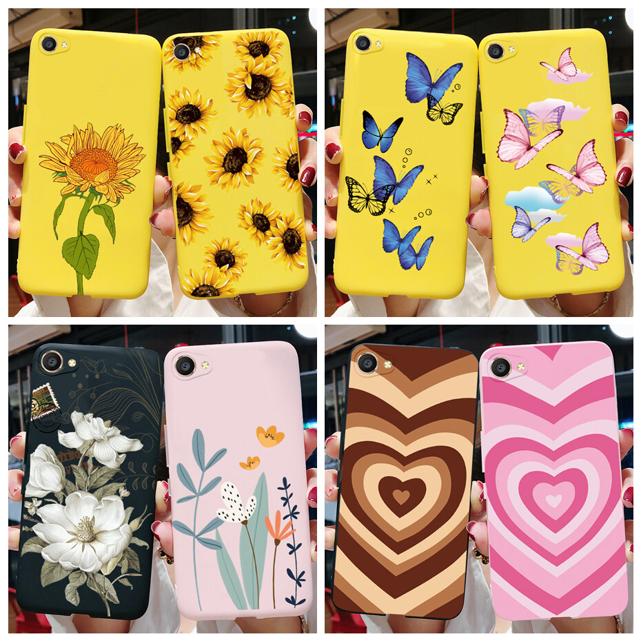 Vivo y55 y55a y55l y55s 1603 1610 casing soft silicone beautiful flower butterfly phone case for vivo y55 y55a y55l y55s case