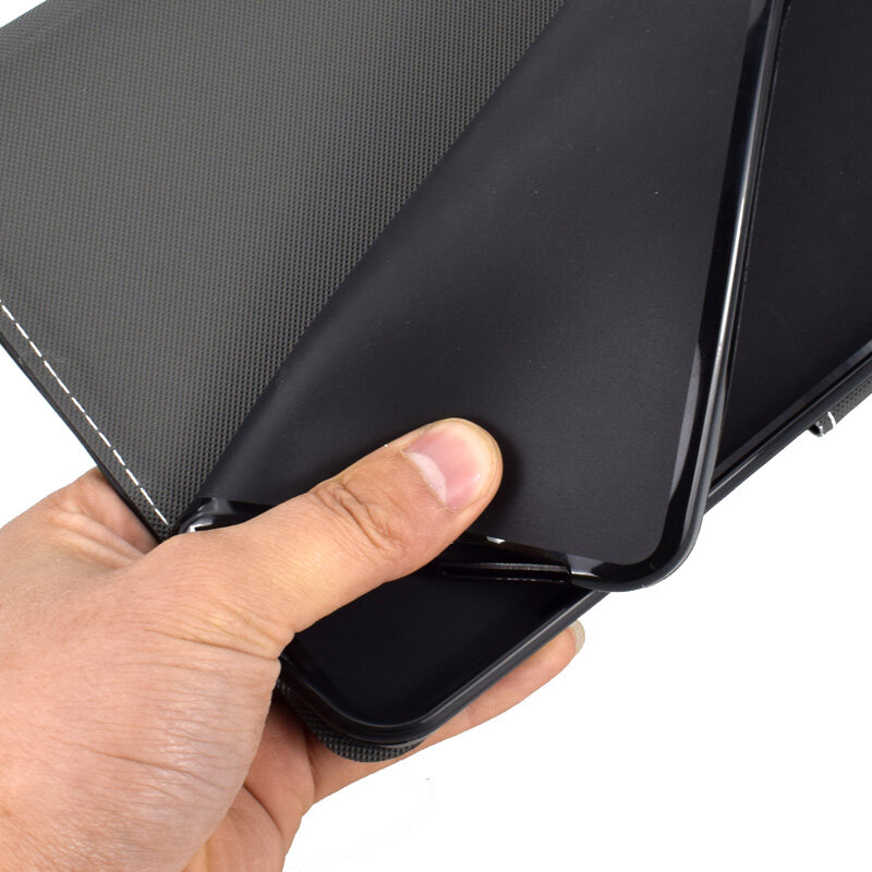 Flip Cover for 2020 Amazon Kindle Fire HD8 Casing HD8 Plus Business Solid Color Soft TPU Case with Card Slot Stand