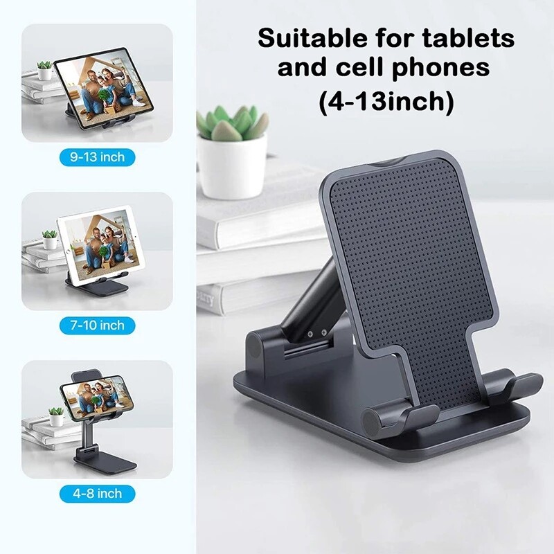 FONIX Universal Phone Stand Tablet Phone Holder Desktop Tablet Holder Table Cell Foldable Extend Support Desk Mobile Phone Holder Stand For Android iPhone iPad Adjustable