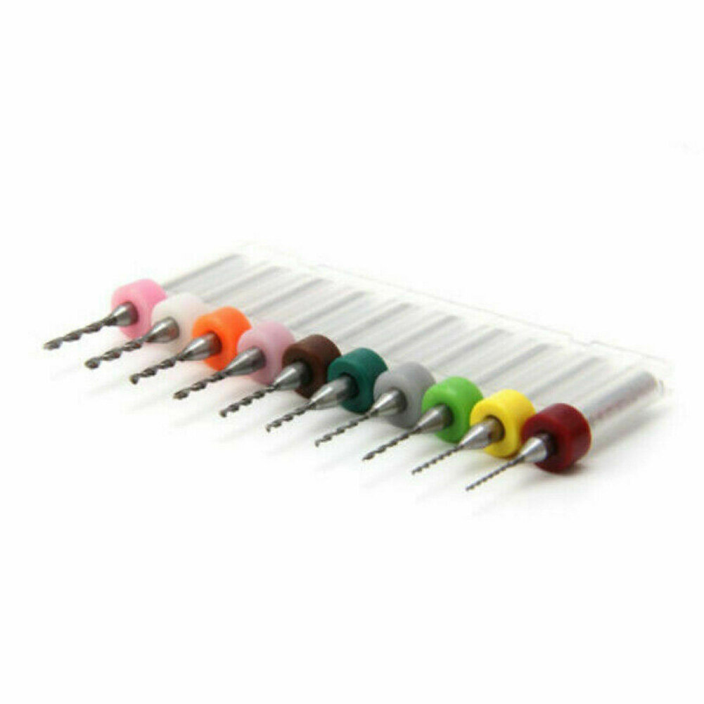 10pieces Mini Drill Bits Set For Print Circuit Board PCB CNC Board 0.6mm-1.5mm