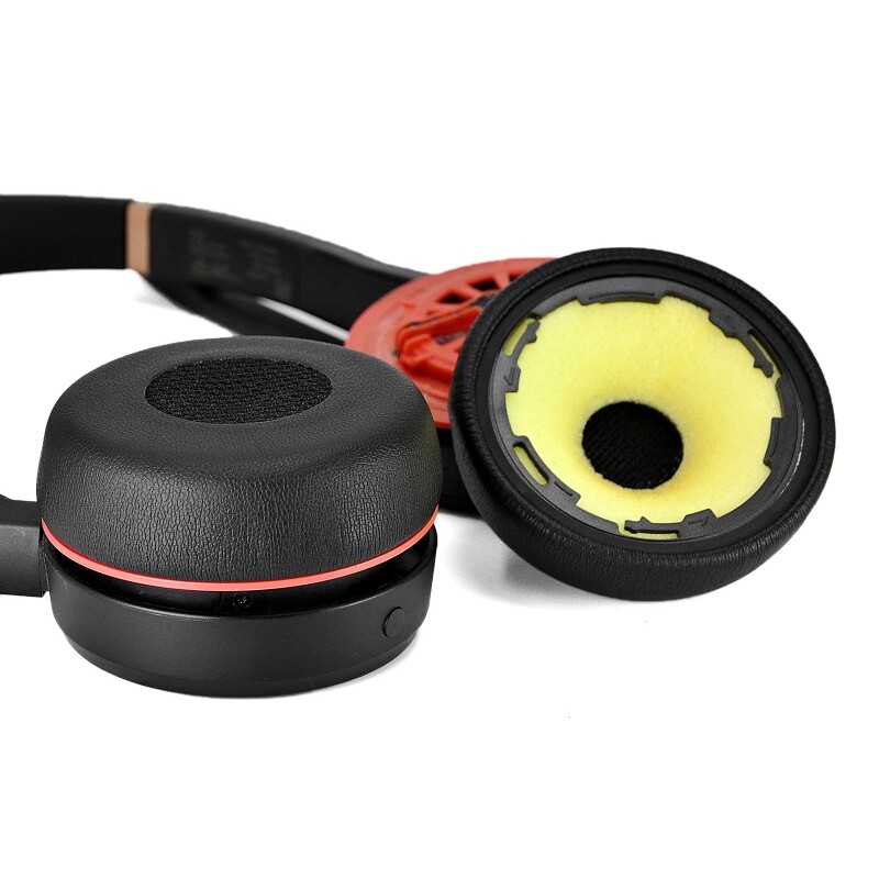 ✪【Yixin Elec】【New Arrival】 lacement Leather Ear Pads Cushion Cover Earpads for -Jabra evolve 75 75+ / 75 75MS Headset