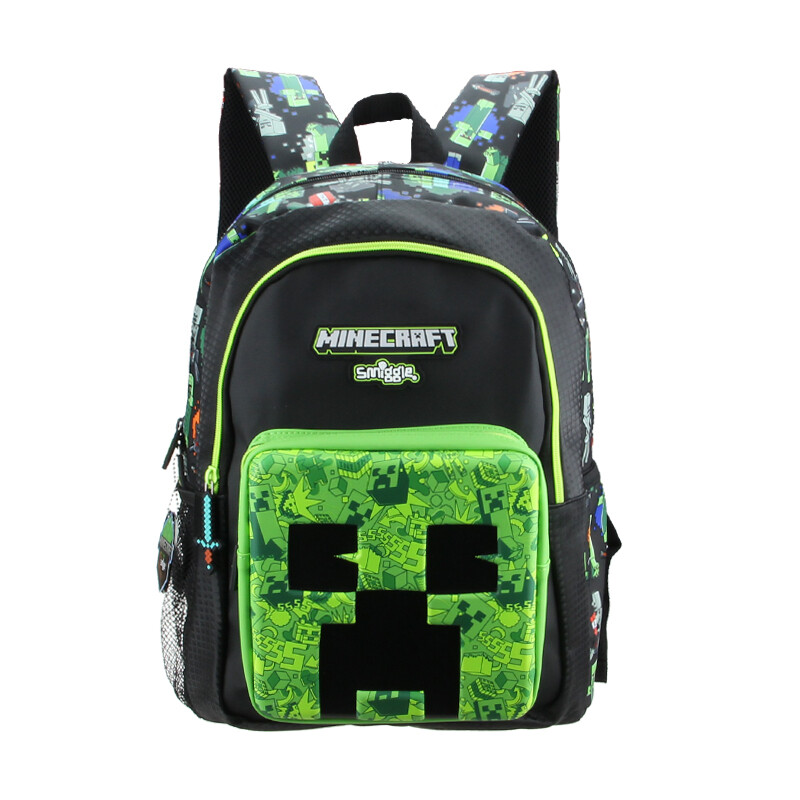 Australia smiggle children's schoolbag boys dazzling black green world shoulder backpack Coolie is afraid student study bag bag 16 inches