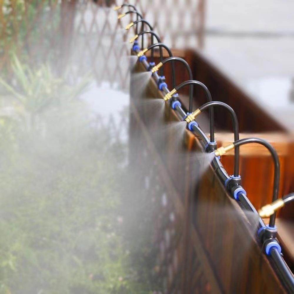 【NEW】 5M/10M Automatic Watering Kit with 20cm Rotating Copper Nozzle Atomizing Sprayer Adjustable Misting System Kit for Garden/Lawn/Agricultural Irrigation