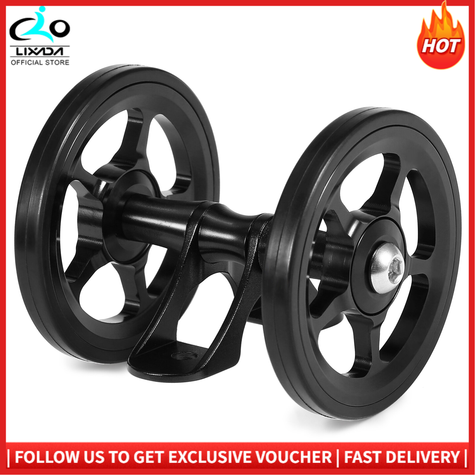Lixada Aluminum Alloy Bike Double Roller Rear Wheels Replacement for Brompton Folding Bicycle Rear Mudguard