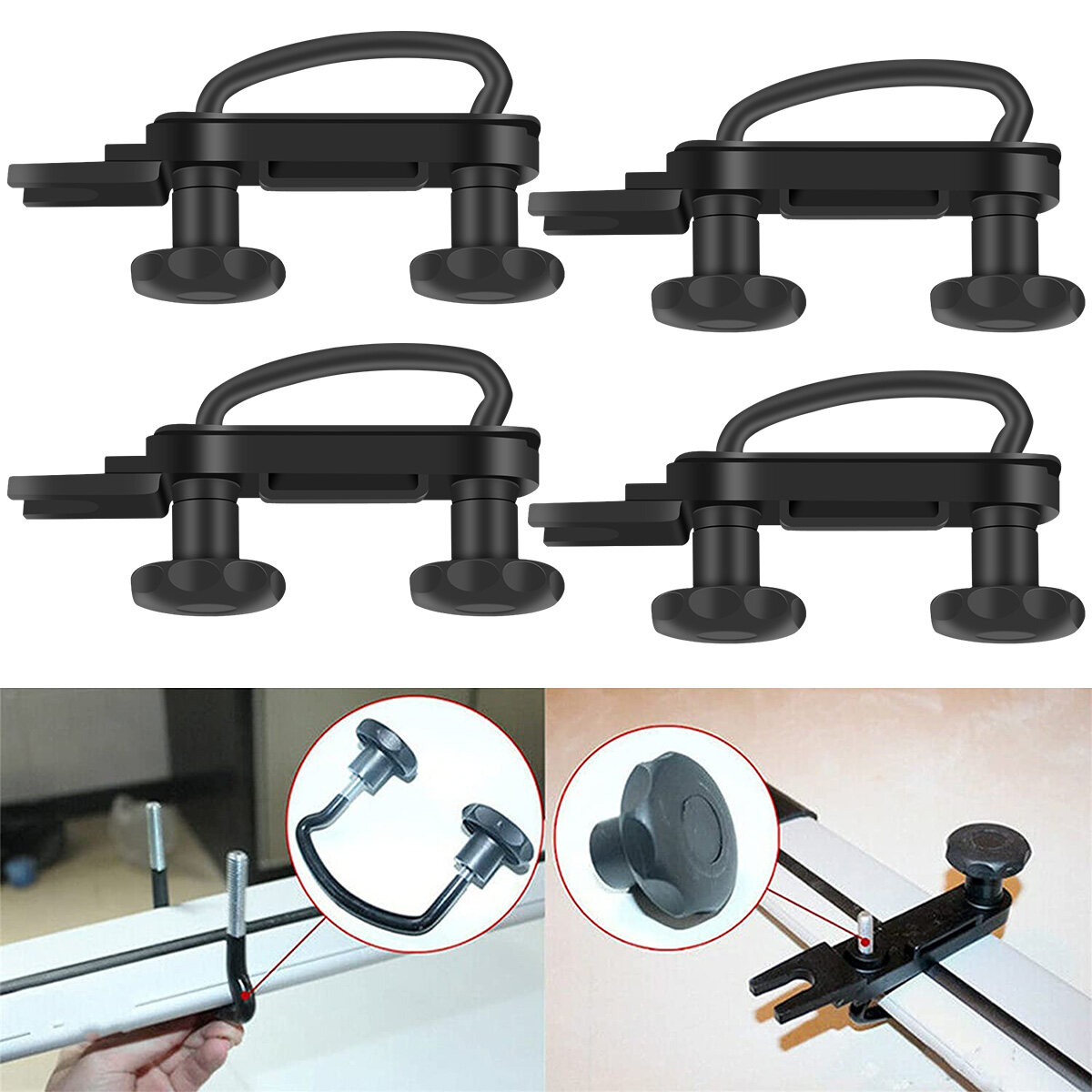 Roof Rack Bracket Kit Roof Box Mounting Fitting Kit Heavy Duty Roof Box Ubolt Clamp Kit