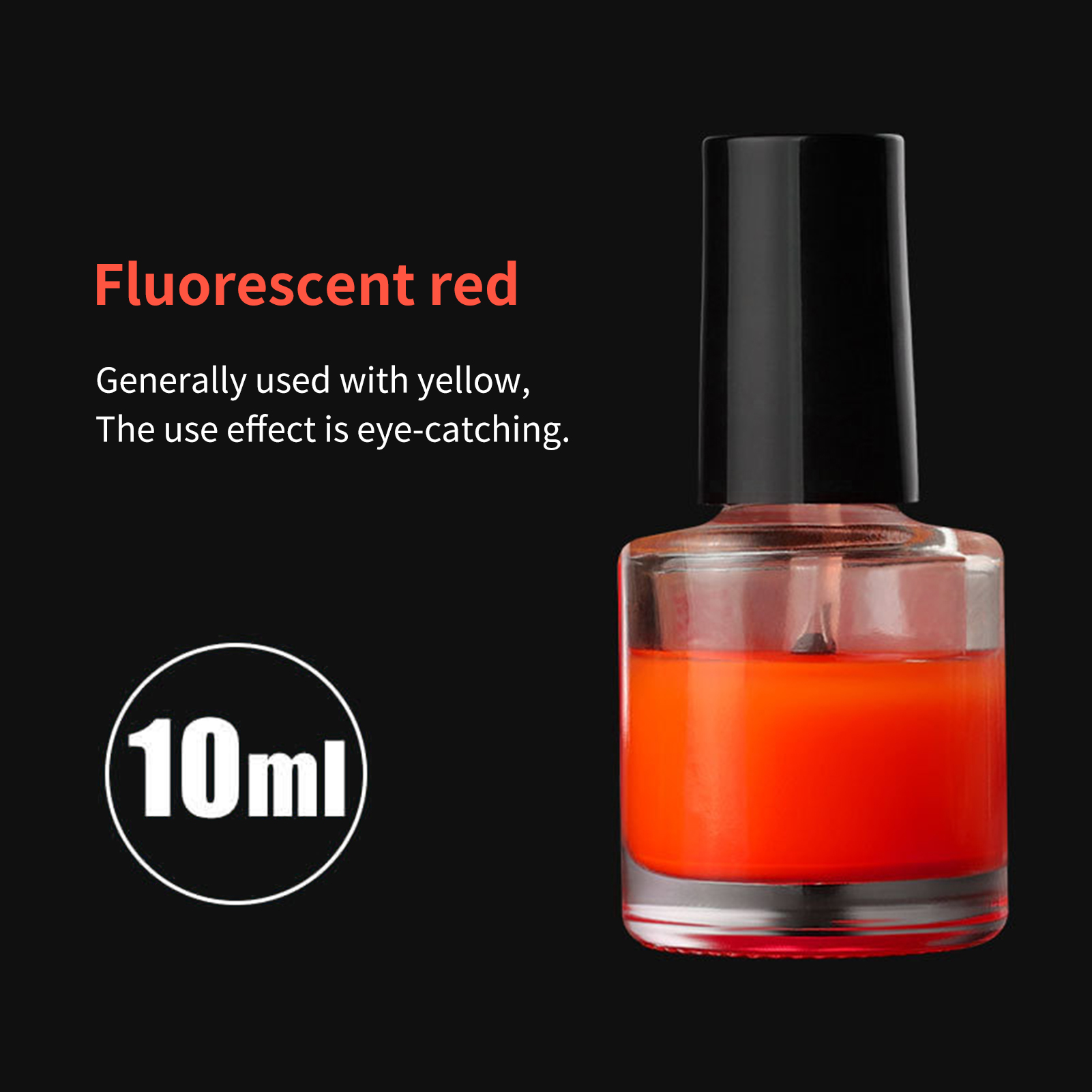 Honrane 10ml Smooth Float Paint Fluorescent Eye-catching Water Resistant Float Tail Paint for Fishing Fish Buoy Paint