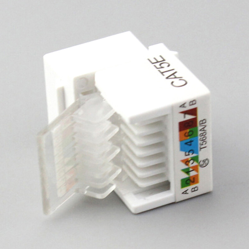 UNI [Ready Stock]10Pcs RJ45 CAT5e Ethernet Network Keystone JackClip Module Wall Plug Connector