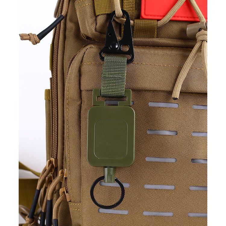 LUC High Quality Wire Keychain Holder Multipurpose Backpack Hook Retractable Badge Reel Outdoor Accessories