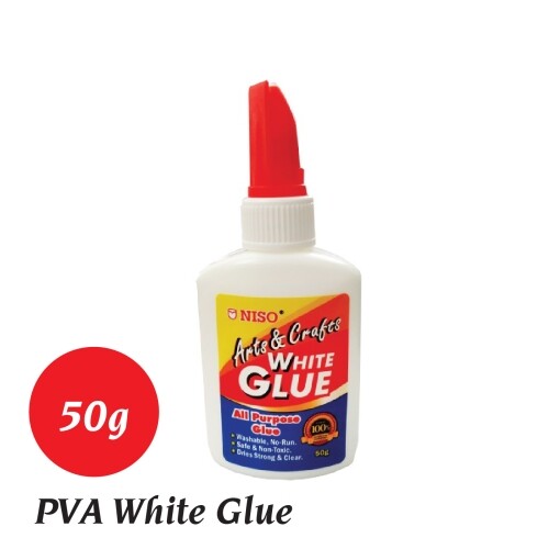 PVA White Glue 50g 125g Niso White Latex Glue Art & Craft All Multi