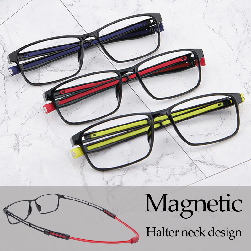 Anti Blue Light Blocking Glasses for Men Sports Magnetic Neck Anti-Fall Design Eyeglasses Classic Square Women Optical Frame
