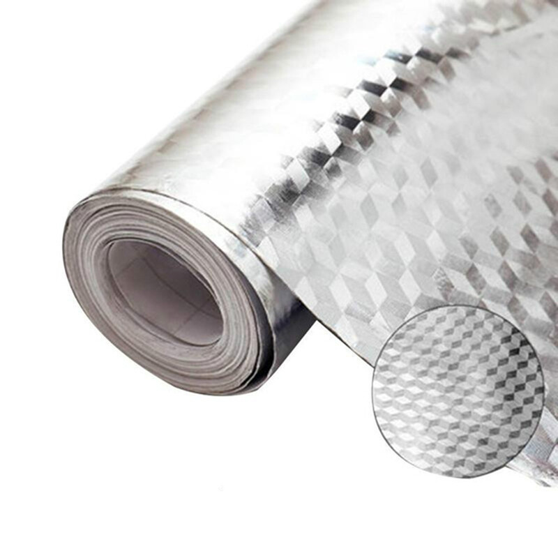 40*500cm Oil Proof Waterproof Self Adhesive Wallpaper Kitchen Aluminum Foil Stickers