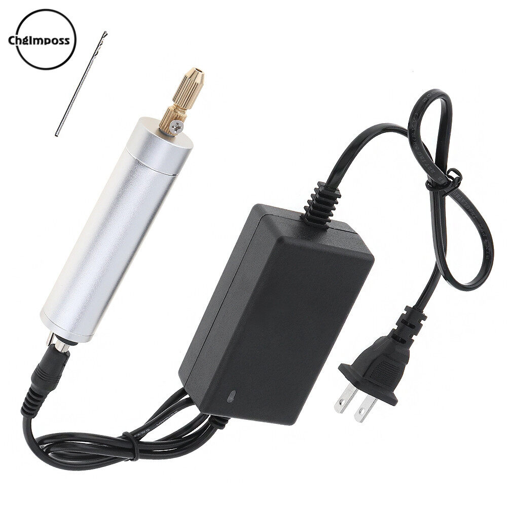 ChgImposs DC 5V-6V Mini DIY Hand Electric Drill Handheld Drills With Drill Chuck and Power Adapter for Plastic Wood Hole