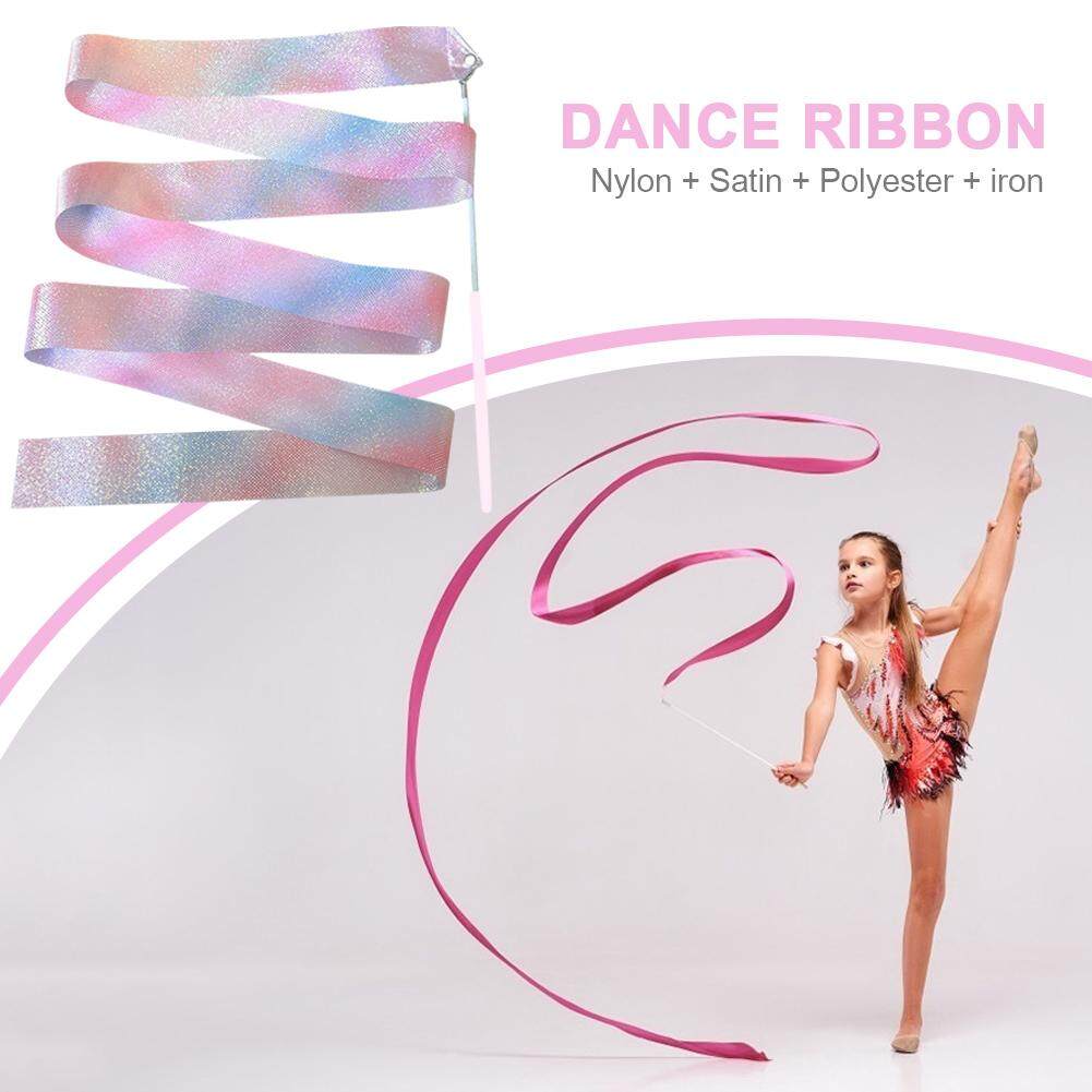 4M Dance Ribbon Rhythmic Art Gymnastic Ballet Streamer Twirling Rod Party Show 