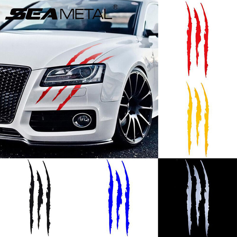 SEAMETAL Car Sticker Reflective Monster Claw Scratch Stripe Marks Headlight Decal