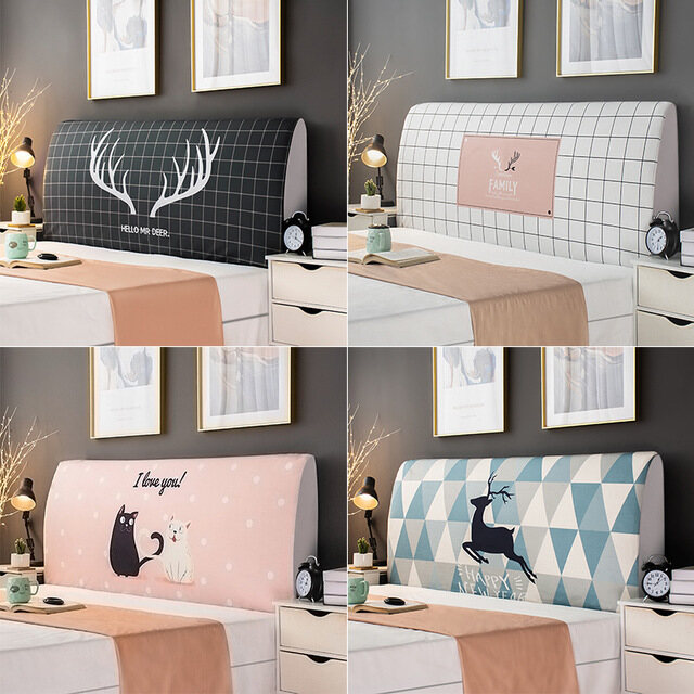 Nordic Style Bed Backboard Slipcover Elastic Headboard Cover Dust Cover Bed Head Back Protection