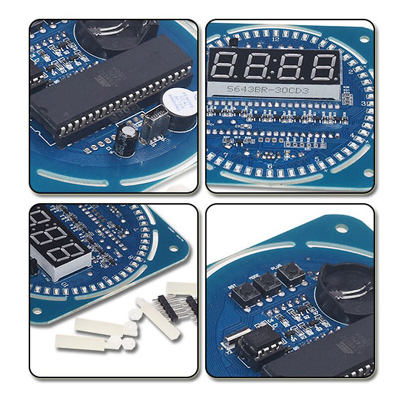DS1302 creative temperature display clock DIY module rotating LED display electronic clock board
