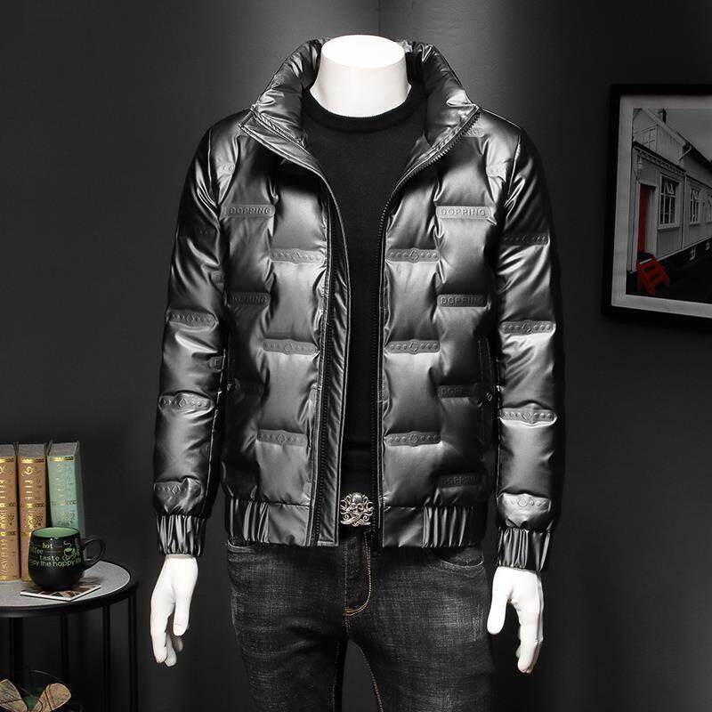 Men's Jacket 2022 Winter New Thickened Down Padded Jacket Men's Trendy Fashion Stand-up Collar Shiny Down Jacket Jacket Warm Short Jacket Jacket