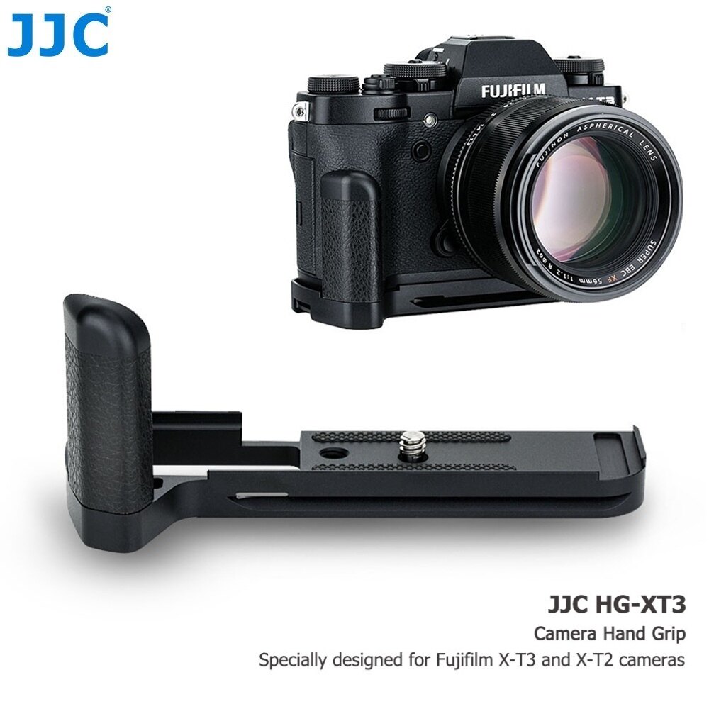 JJC HG-XT3 Camera Solid Metal Hand Grip Secure Handle Bracket For Fujifilm X-T3 X-T2 XT2 XT3 Cameras, Replace MHG-XT3 MHG-XT2