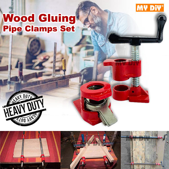 MYDIYHOMEDEPOT 3/4 inch (19mm) Wood Gluing Pipe Clamp Set Heavy Duty