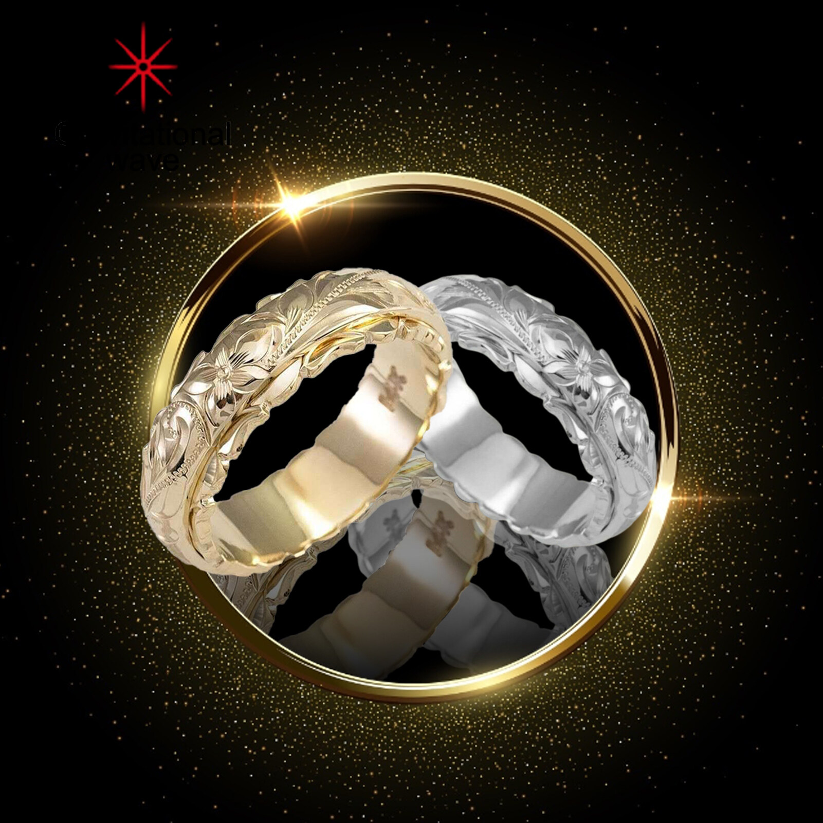 Gravitational wave Ring Elegant Jewelry Gifts Alloy Women Rose Flower Ring for Party