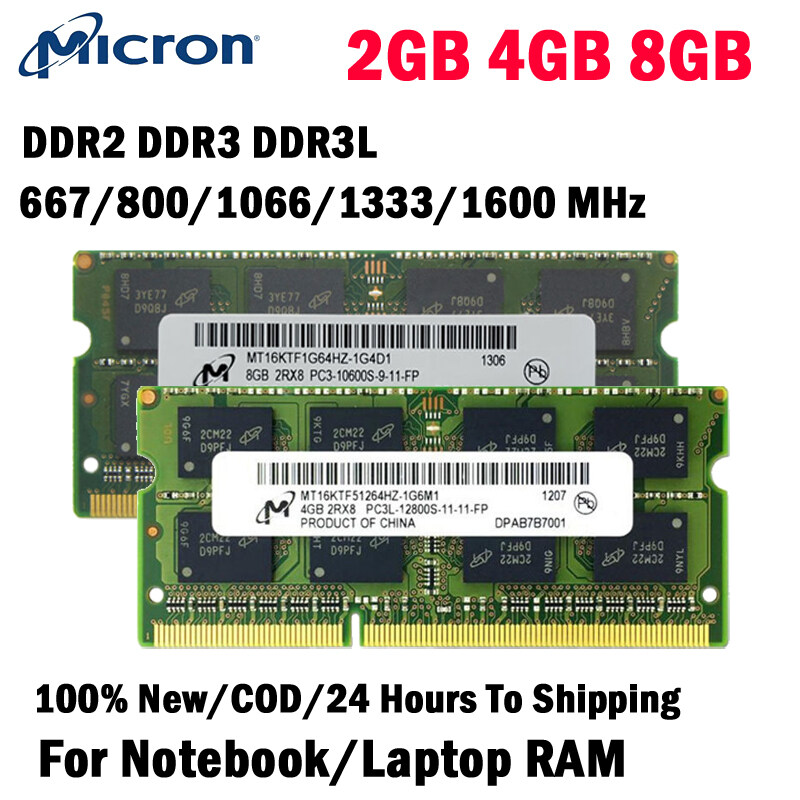 Micron Laptop Ram DDR3 2/4/8GB 1066/1333/1600MHz DDR2 667/800MHz PC3-12800s  DDR3L 1.35V/1.5V SODIMM 204pin Memory For Notebook | Lazada PH