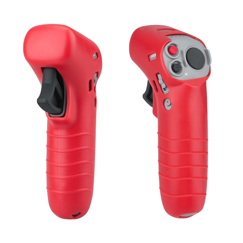 PLZ For DJI FPV Combo Camera Controller Silicone Cover Protective Sleeve Skin Case With Lanyard Red