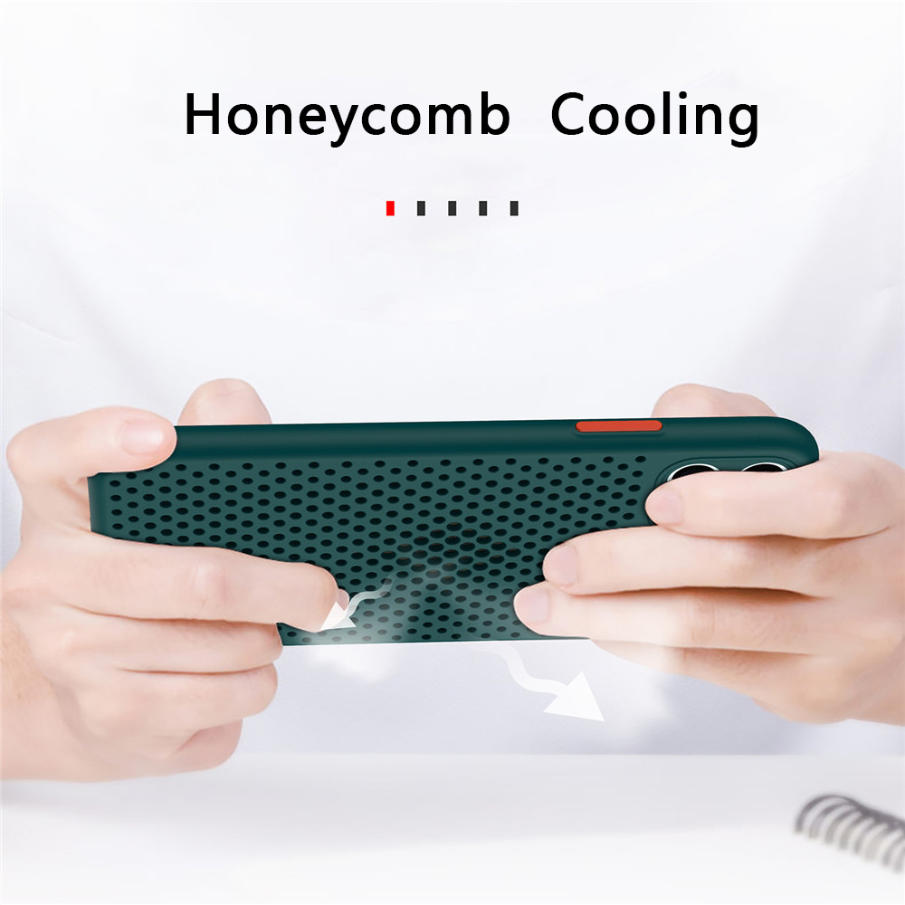 Zeallion Cho [Apple iPhone 11 Pro Max] Lưới Tản Nhiệt Mùa Hè Mát Mẻ Ốp Điện Thoại Di Động Silicon Ốp Lưng Bảo Vệ Chống Sốc Bằng TPU Mềm Thoáng Khí Màu Kẹo Ngọt
