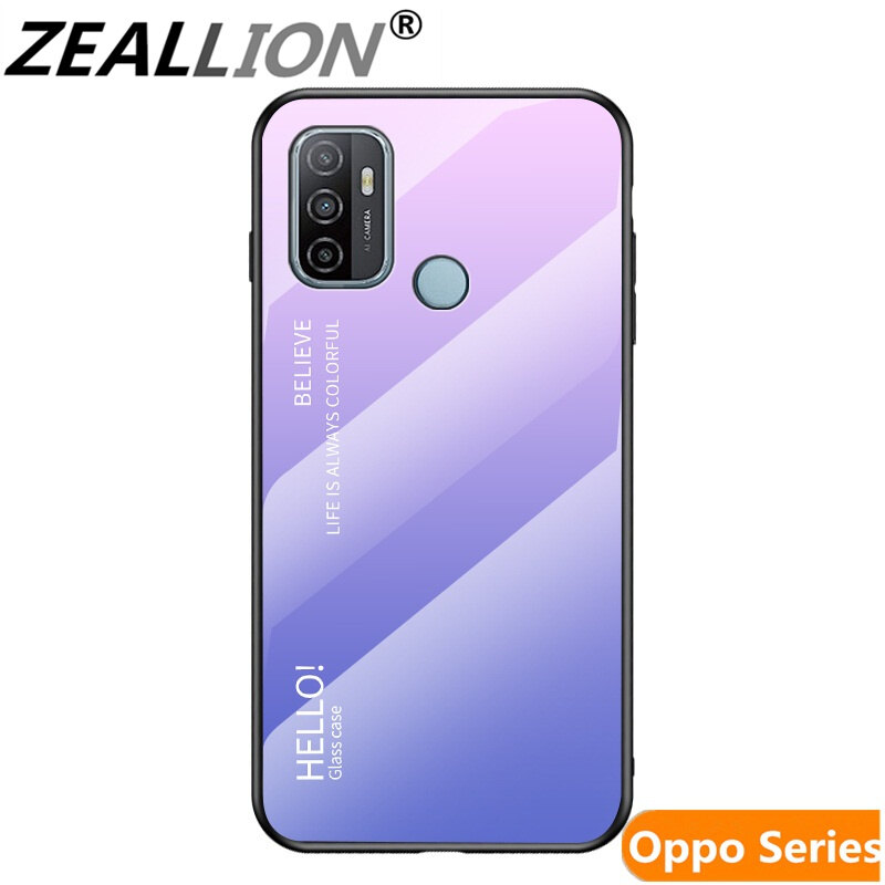 Zeallion Cho [OPPO A83 A7/A5S A5/A3S A7X A9 2020] Ốp Lưng Kính Cường Lực Gradient Ốp Bảo Vệ Điện Thoại