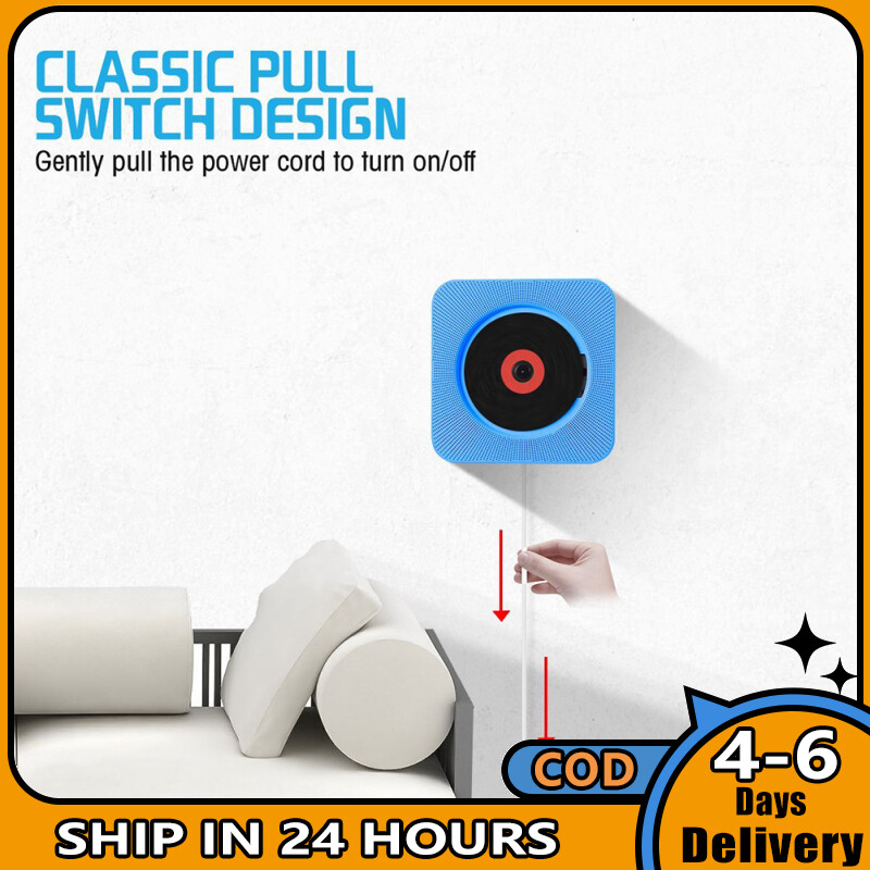 Wall Mountable CD Player Portable Bluetooth Music Player with Remote Control