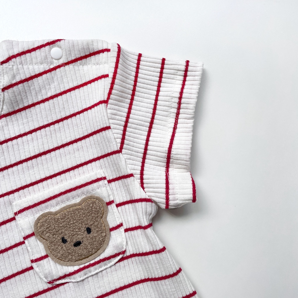 Summer Baby Short Sleeve Bodysuit Stripe Three color Baby Pullover Romper Thin Newborn Jumpsuit
