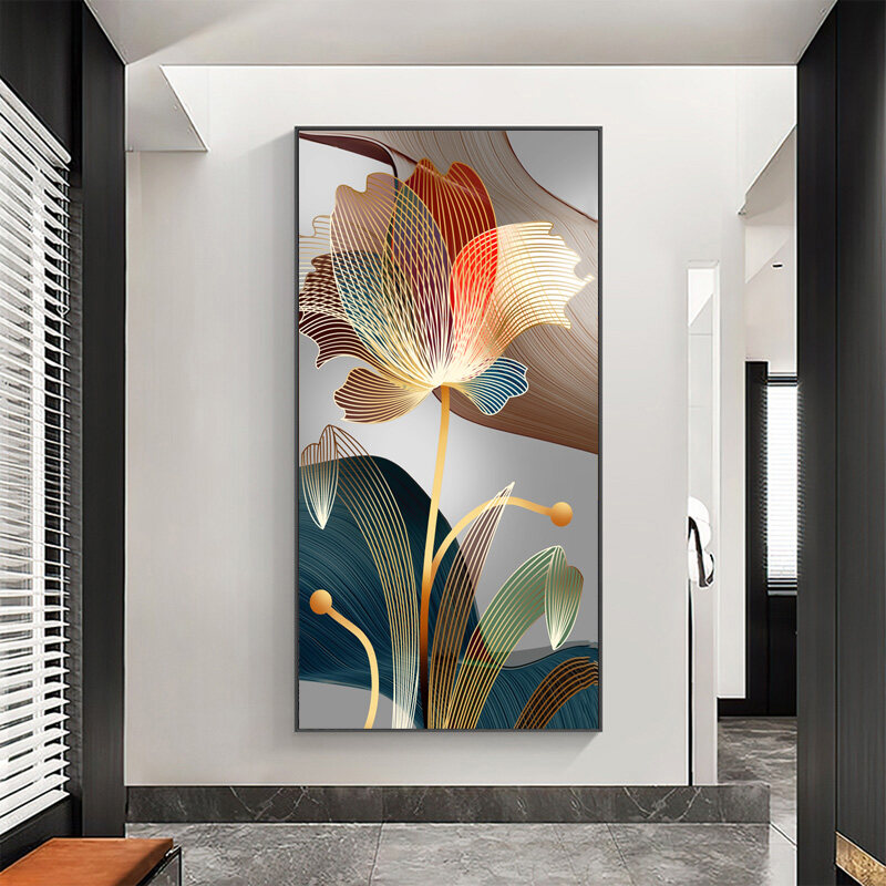 HD Print Elegant Flower Canvas Painting Abstract Art Porch Wall
