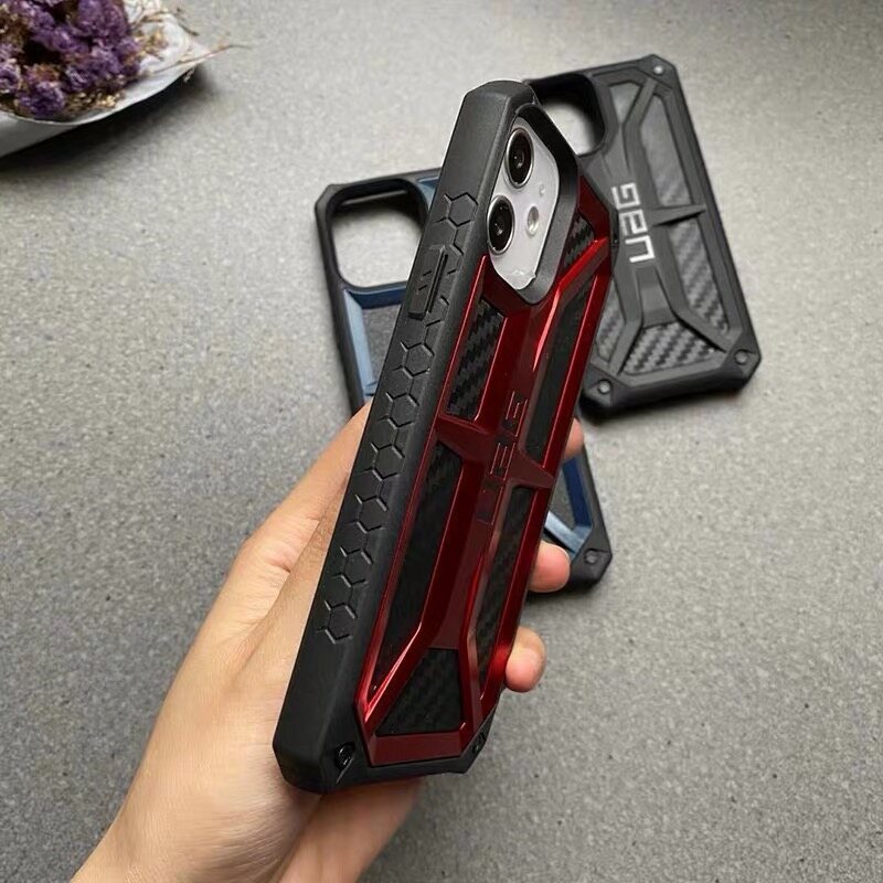 UAG Shatter-resistant Case for iphone 15 pro max 14 pro max iPhone 13 pro max 12 pro max 12 mini 11 pro max XS Max X/XS XR 7/8 Plus 7/8/SE 2020 6/6s plus 6/6s  Carbon Fiber Monarch  Shockproof Protective UAG case