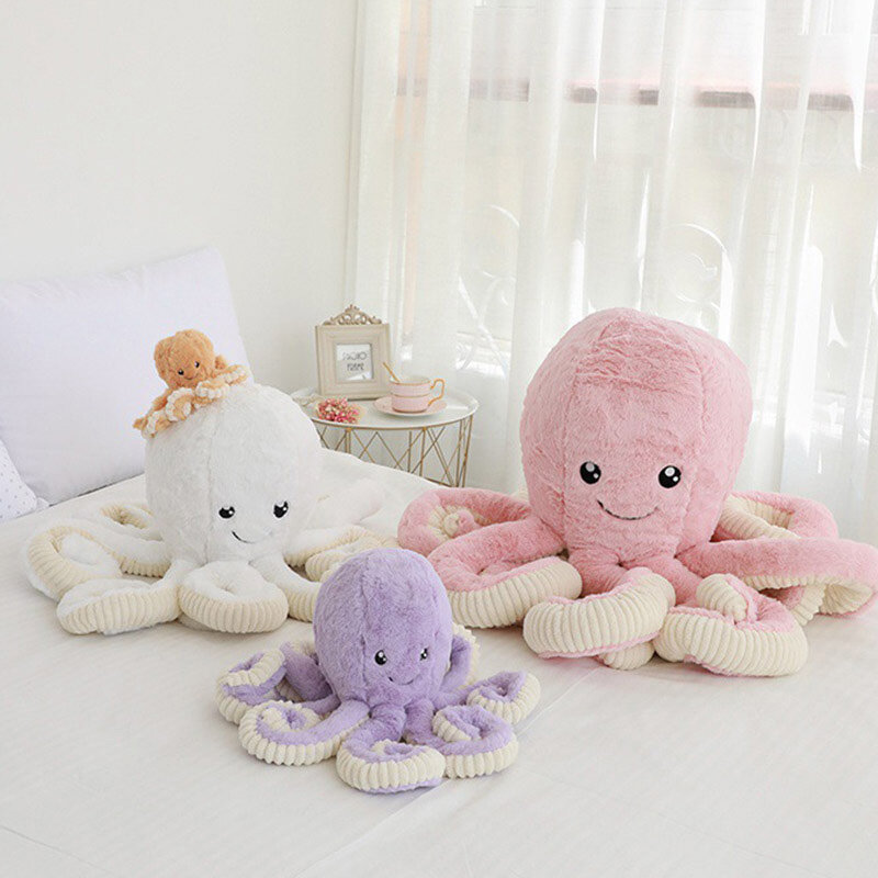 HANGDIAN【Miễn phí vận chuyển】Đồ chơi nhồi bông mô phỏng búp bê bạch tuộc lớn đồ chơi nhồi bông bạch tuộc