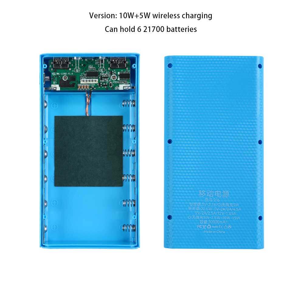 PANTHON Removable 6-section 21700 power bank set material two-way fast charging battery wireless charging mobile power supply kit welding-free