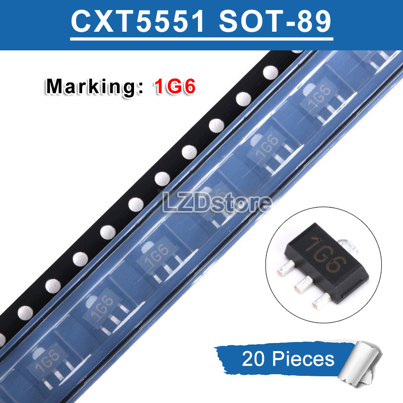 20pcs cxt5551 sot-89 marking 1g6 smd 160v/0.6a npn transistor new original