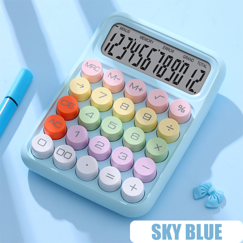 Calculator, Basic Standard Calculator, 12 Digit Desktop Calculator with Large LCD Display and Sensitive Button for Office, School, Home & Business Use