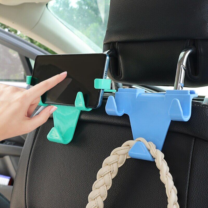 Car New Hook Rear Seat Headrest Hanger Multi-functional Car Mobile Phone Bracket Bag Hook