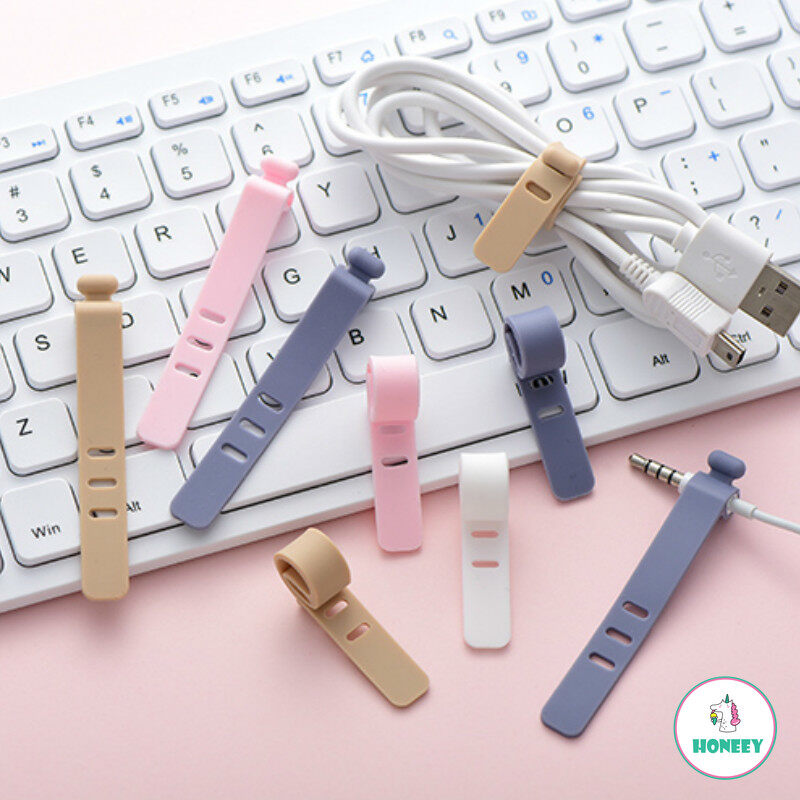 4pcs Cable Organizer Holder Charging Cable Winder Silicone Clamp USB Charger Cable Protector Mini Accessories
