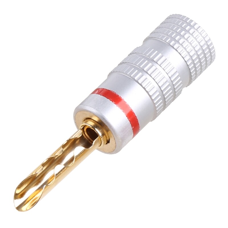 8 Pcs Gold Plated Copper BFA 4mm Banana Plug Adapter Wire Speaker Connectors