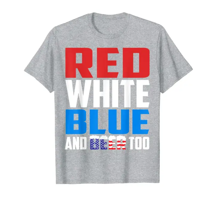 red white and blue beer shirt