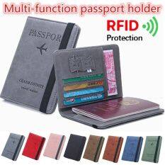 1PC Ultra-thin Travel Cover Case Passport Holder RFID Leather Passport Bag Multi-function Document Package Portable Travel Ultra-thin Passport Holder